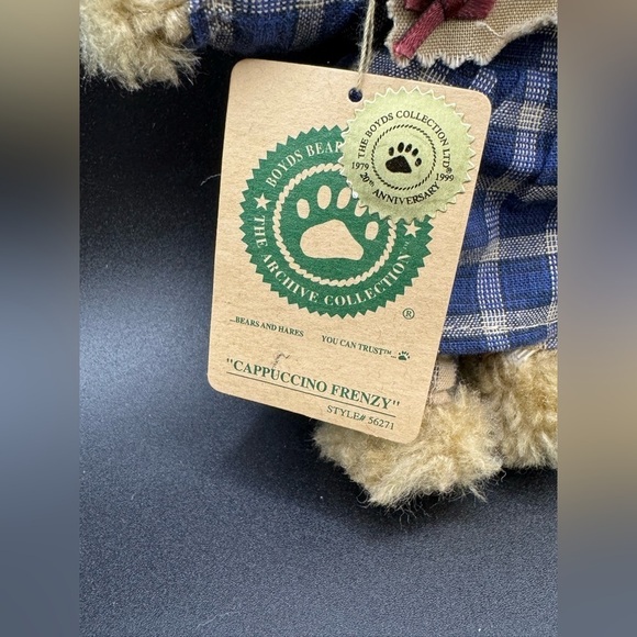 Boyds Bears Cappuccino Frenzy #56271 W/ The Archive Collection 1999 6” ornament - Picture 3 of 5